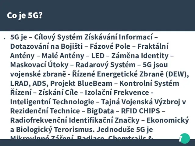 Co je 5G? 5G je – Cílový Systém Získávání Informací