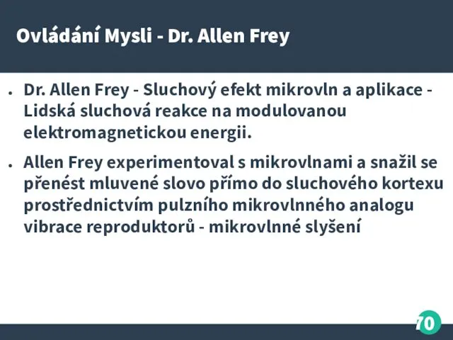 Ovládání Mysli - Dr. Allen Frey Dr. Allen Frey -