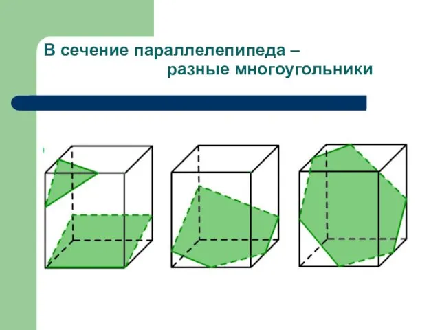 В сечение параллелепипеда – разные многоугольники