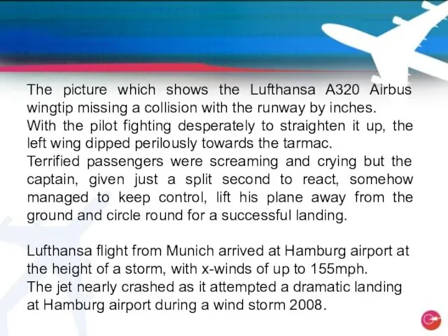 Transitional Page The picture which shows the Lufthansa A320 Airbus