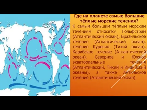 Где на планете самые большие тёплые морские течения? К самым