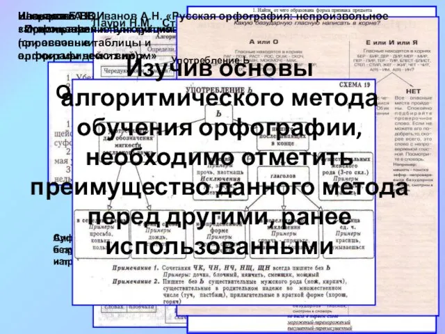 Лаури Н.М. Статья «Алгоритмы по орфографии» Обратимся к практике работы