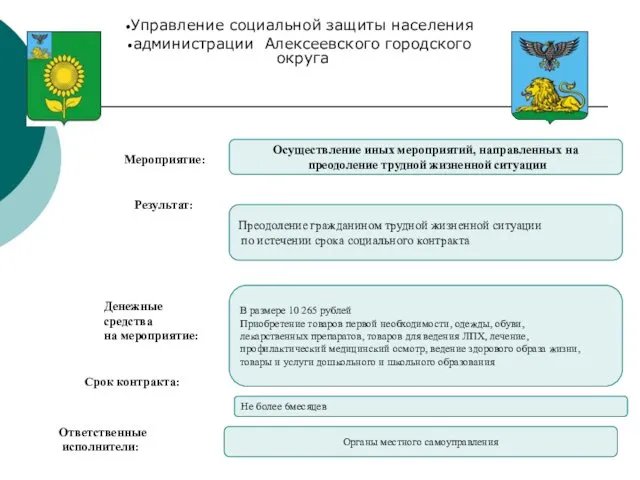 Управление социальной защиты населения администрации Алексеевского городского округа Осуществление иных