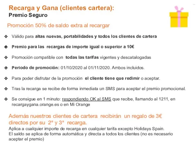 Promoción 50% de saldo extra al recargar Válido para altas