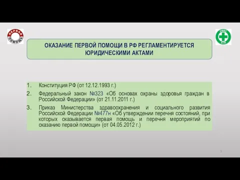 Конституция РФ (от 12.12.1993 г.) Федеральный закон №323 «Об основах