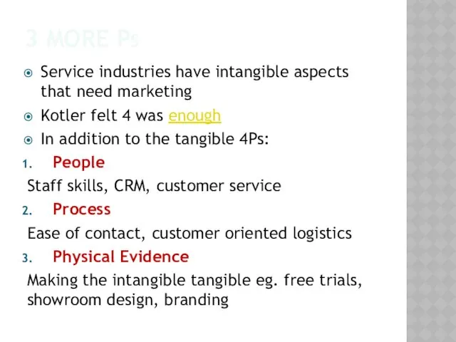 3 MORE PS Service industries have intangible aspects that need