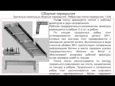 Сборные перекрытия Балочные панельные сборные перекрытия. Ребристая плита перекрытия 1,5х6