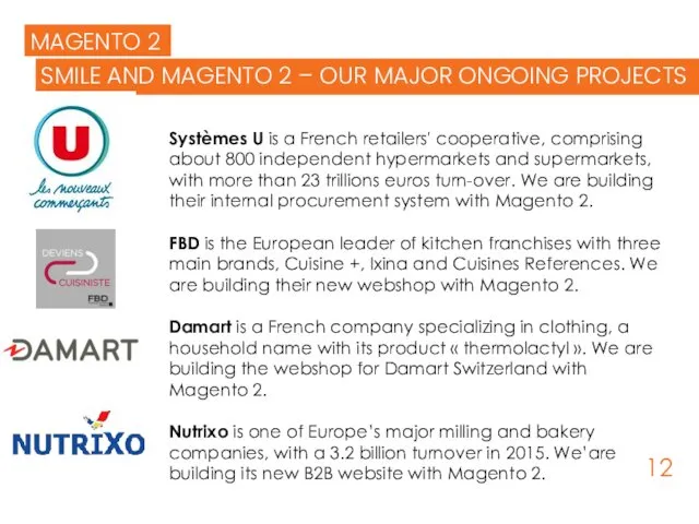 MAGENTO 2 SMILE AND MAGENTO 2 – OUR MAJOR ONGOING PROJECTS Systèmes U