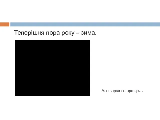 Теперішня пора року – зима. Але зараз не про це…