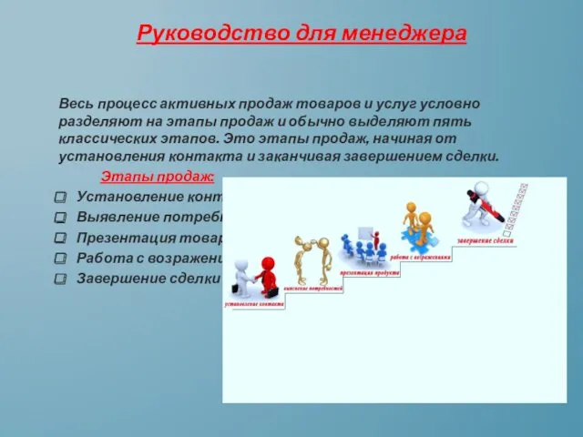 Руководство для менеджера Весь процесс активных продаж товаров и услуг