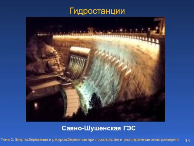 Гидростанции Саяно-Шушенская ГЭС