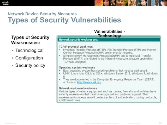 Network Device Security Measures Types of Security Vulnerabilities Types of