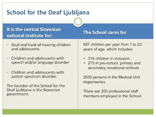It is the central Slovenian national institute for: The School