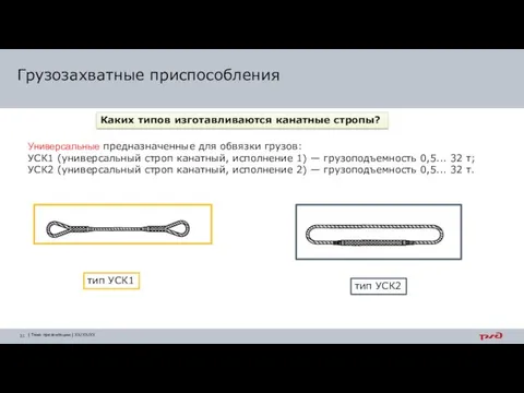 Каких типов изготавливаются канатные стропы? Универсальные предназначенные для обвязки грузов: