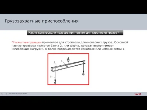 Грузозахватные приспособления Какие конструкции траверс применяют для строповки грузов? Плоскостные