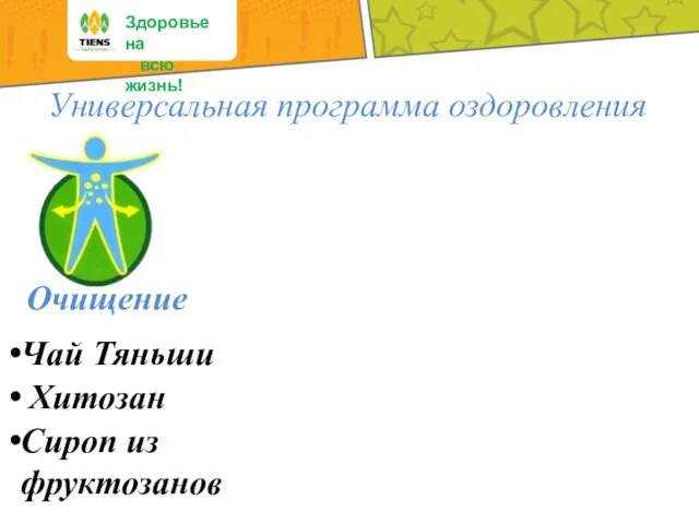 Здоровье на всю жизнь! Чай Тяньши Очищение Сироп из фруктозанов Хитозан Универсальная программа оздоровления