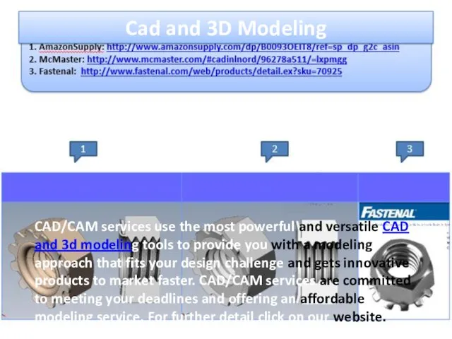 Cad and 3D Modeling CAD/CAM services use the most powerful and versatile CAD