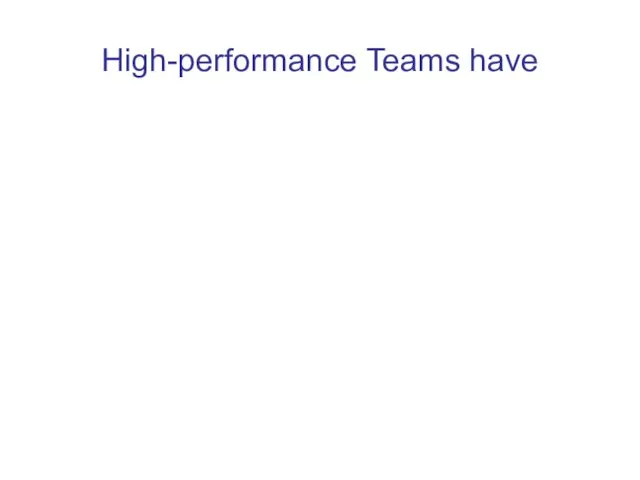 High-performance Teams have