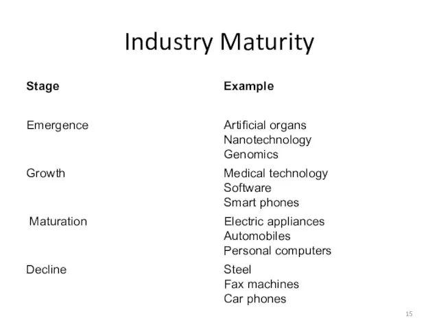 Industry Maturity