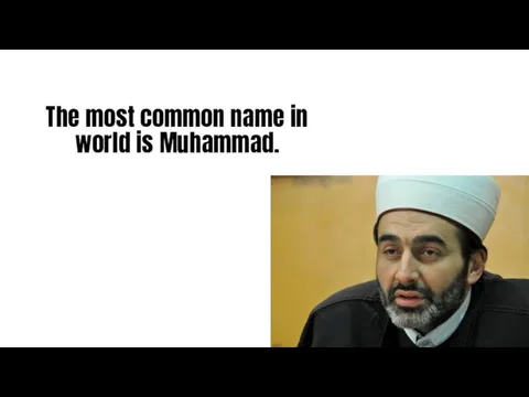 The most common name in world is Muhammad.