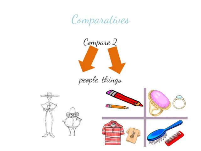 Comparatives Compare 2 people, things