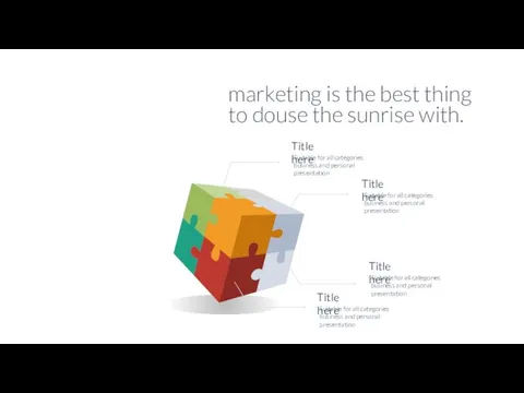 marketing is the best thing to douse the sunrise with.