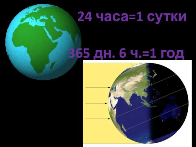 24 часа=1 сутки 365 дн. 6 ч.=1 год