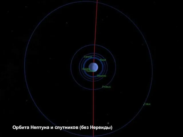 Орбита Нептуна и спутников (без Нереиды)