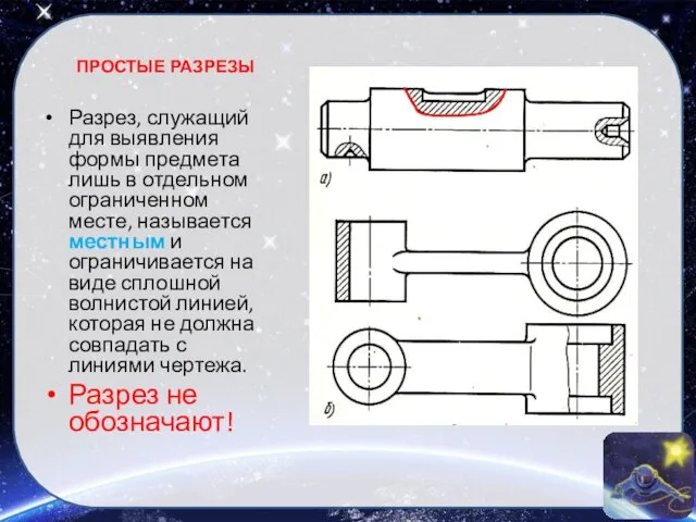 Разрез, служащий для выявления формы предмета лишь в отдельном ограниченном