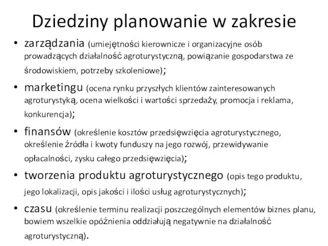 Dziedziny planowanie w zakresie zarządzania (umiejętności kierownicze i organizacyjne osób