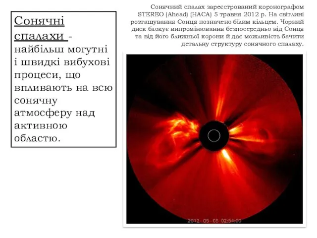 Сонячні спалахи - найбільш могутні і швидкі вибухові процеси, що