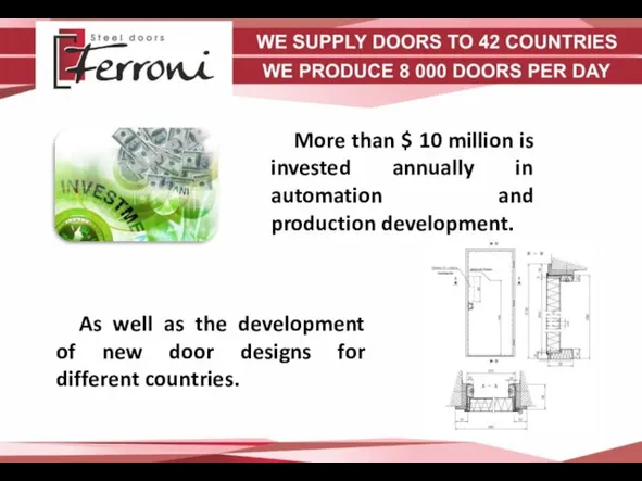 More than $ 10 million is invested annually in automation and production development.