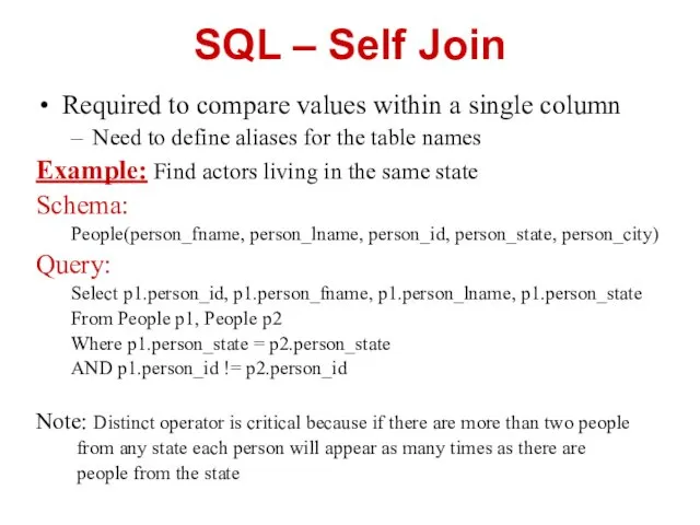 SQL – Self Join Required to compare values within a