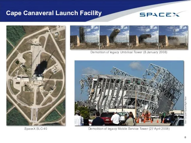 Cape Canaveral Launch Facility SpaceX SLC-40 Demolition of legacy Umbilical