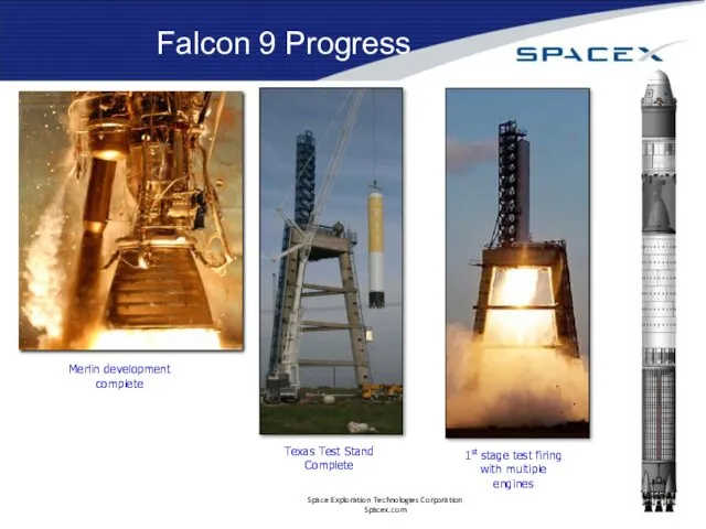 Falcon 9 Progress Welded Injector 1st stage test firing with