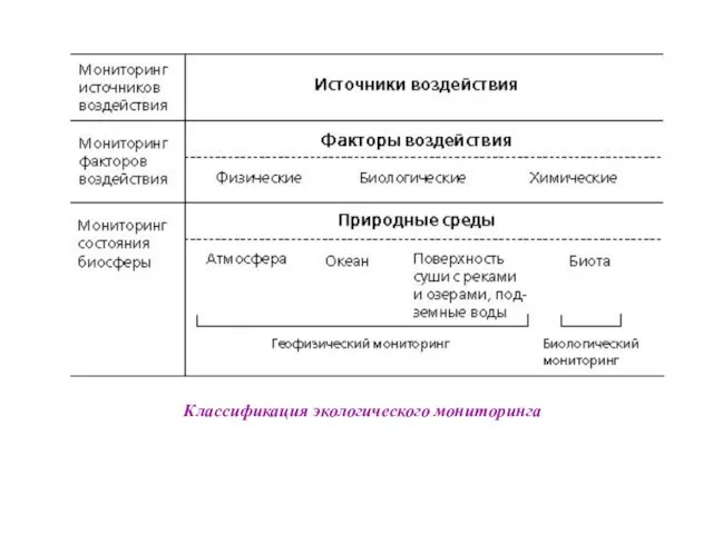 Классификация экологического мониторинга