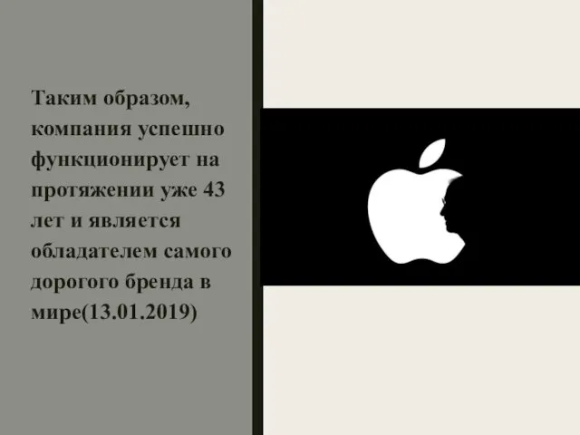 Таким образом, компания успешно функционирует на протяжении уже 43 лет