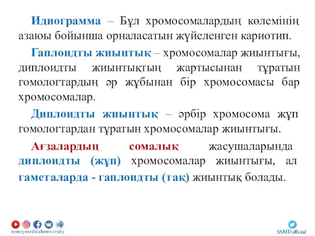 Идиограмма – Бұл хромосомалардың көлемінің азаюы бойынша орналасатын жүйеленген кариотип.