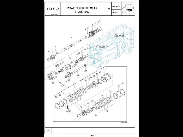 P1 FIG 414A 166 POWER SHUTTLE GEAR T1003/T903 T1003/T903