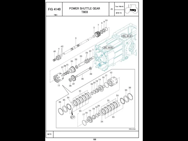 P1 FIG 414B 168 POWER SHUTTLE GEAR T803 T803