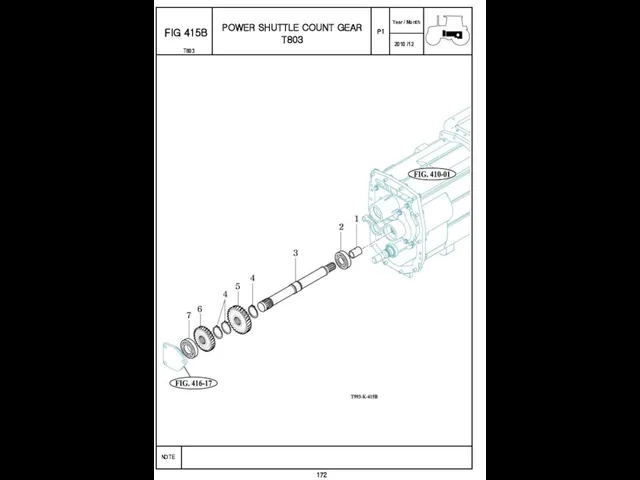 P1 FIG 415B 172 POWER SHUTTLE COUNT GEAR T803 T803