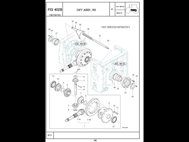 FIG 402B DIFF ASSY, RR P1 138 T1003/T903/T803