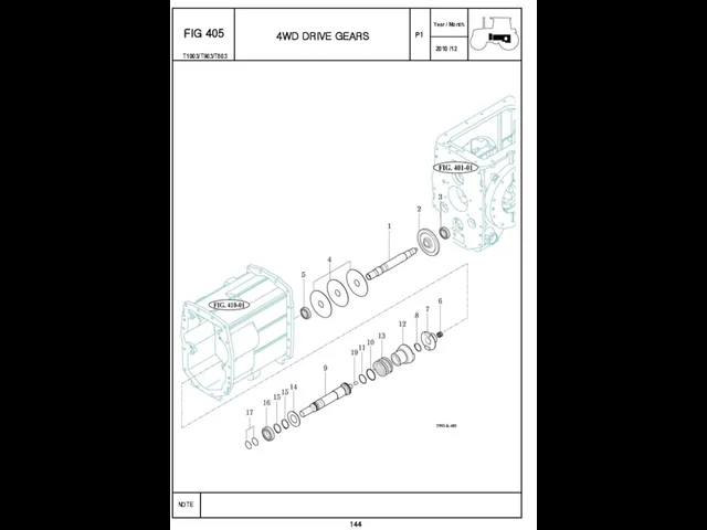 P1 FIG 405 144 4WD DRIVE GEARS T1003/T903/T803