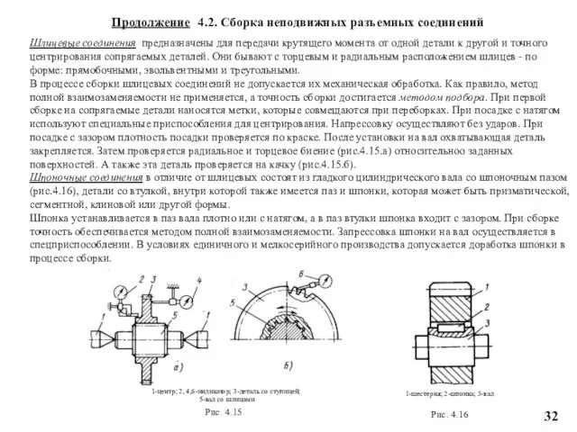 Шлицевые соединения предназначены для передачи крутящего момента от одной детали