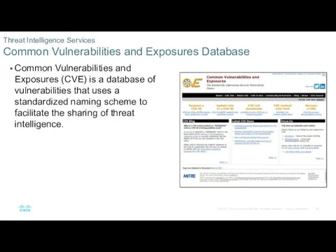 Threat Intelligence Services Common Vulnerabilities and Exposures Database Common Vulnerabilities