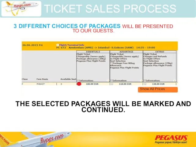 3 DIFFERENT CHOICES OF PACKAGES WILL BE PRESENTED TO OUR