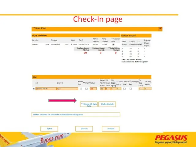 Check-In page