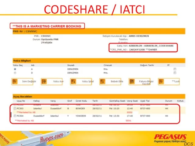 CODESHARE / IATCI DCS