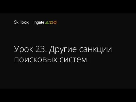 Урок 23. Другие санкции поисковых систем