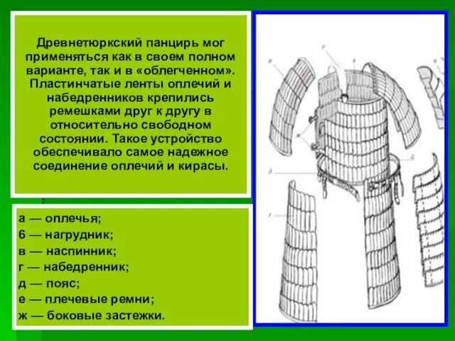 Древнетюркский панцирь мог применяться как в своем полном варианте, так